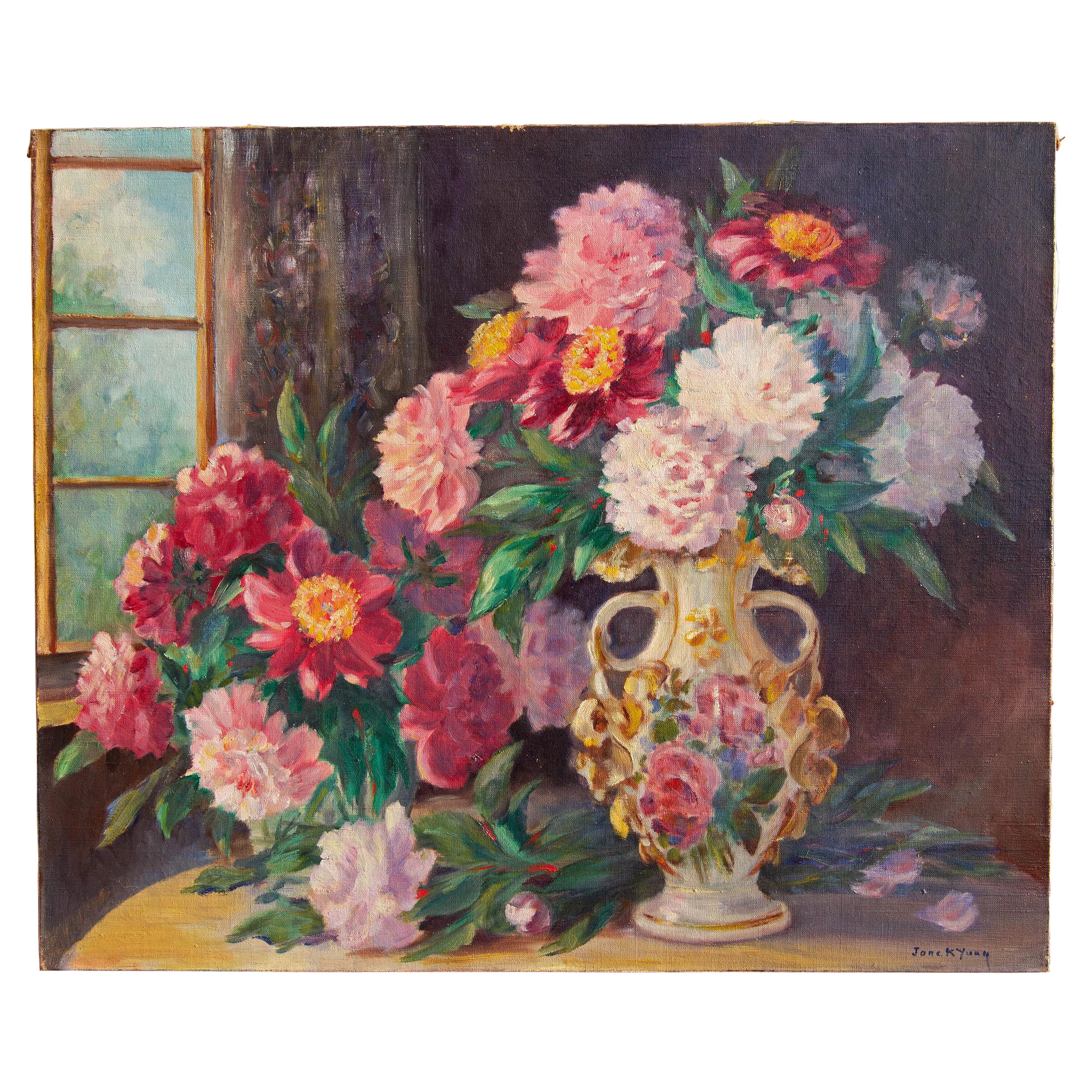 Early 20th Century Impressionist Floral Still Life Painting