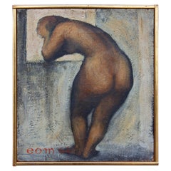 Pensive Nude Modernist Painting by Ernest O. Mondorf