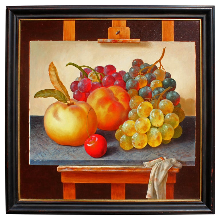 Victor Del Castillo Still-Life Painting - Large Surreal Latin American Oil Painting