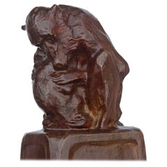 Bronze Sculpture "Mother and Child" Baboons by Blanca Will