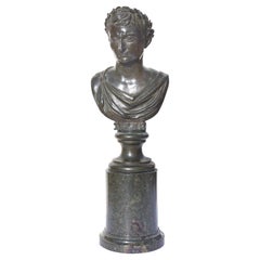 Bronze Bust of Octavius or Caesar Augustus 19th Century Grand Tour