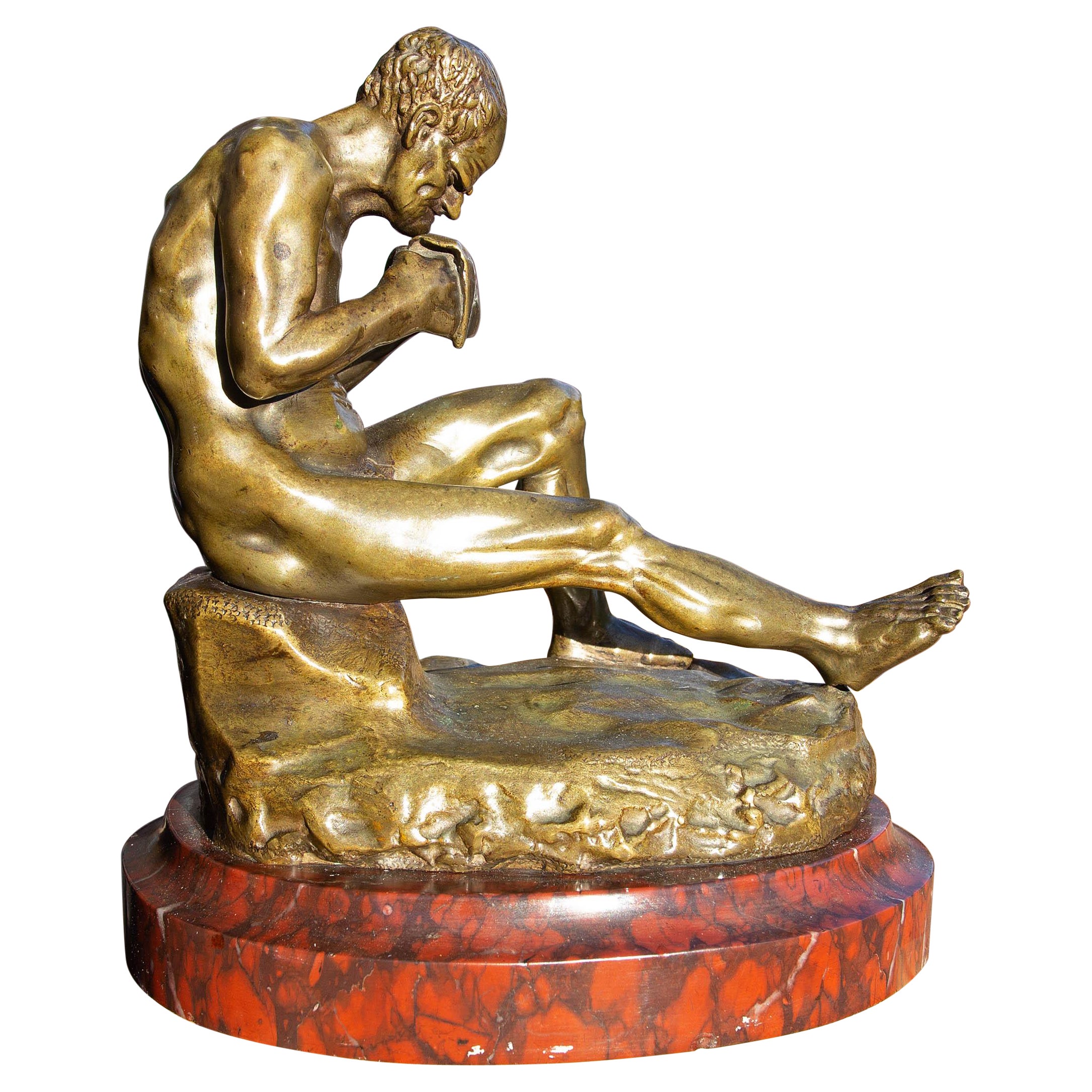 Unknown Nude Sculpture - 19th Century Bronze Sculpture "The Letter"