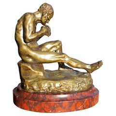 Antique 19th Century Bronze Sculpture "The Letter"