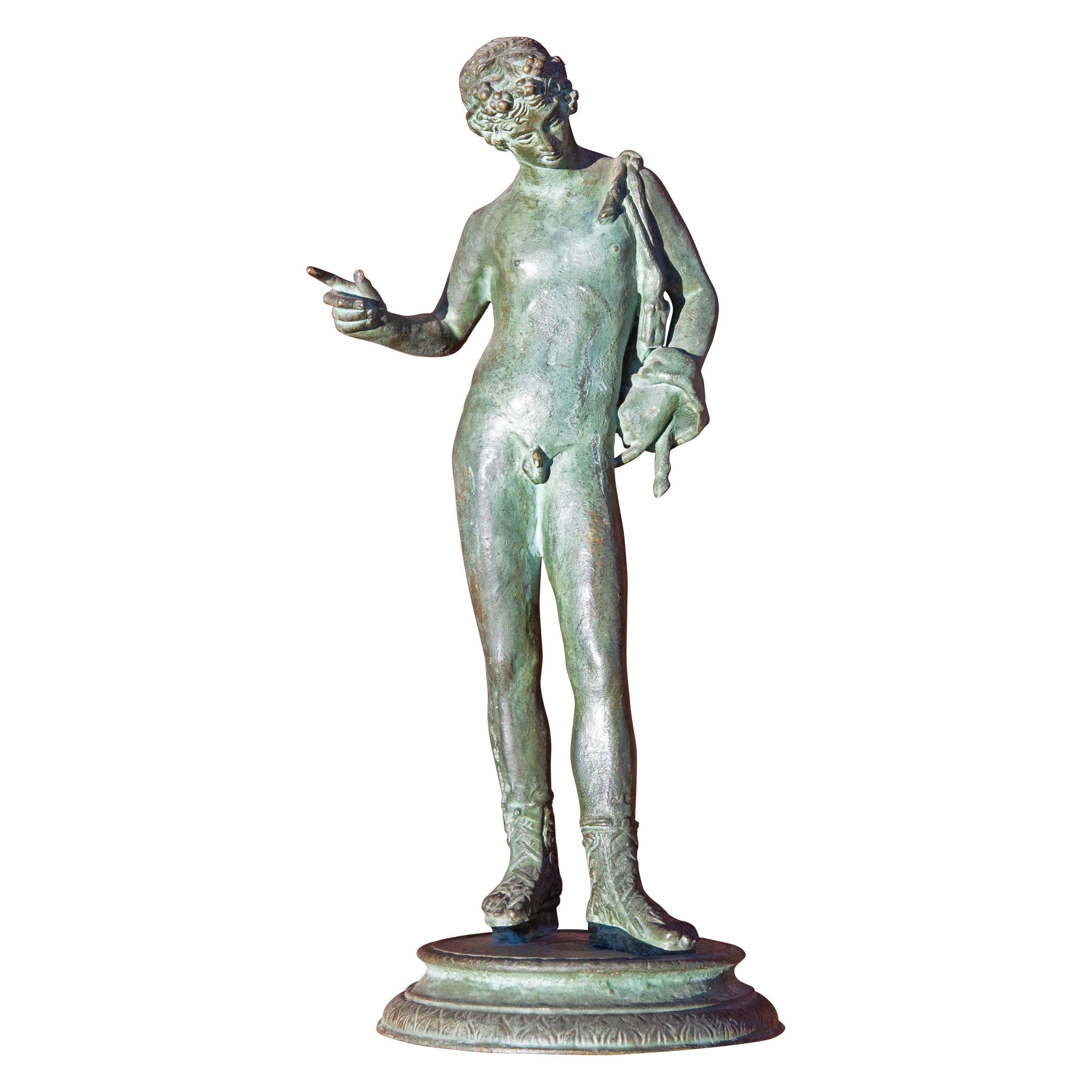 Unknown Figurative Sculpture - Grand Tour Bronze Sculpture of Narcissus