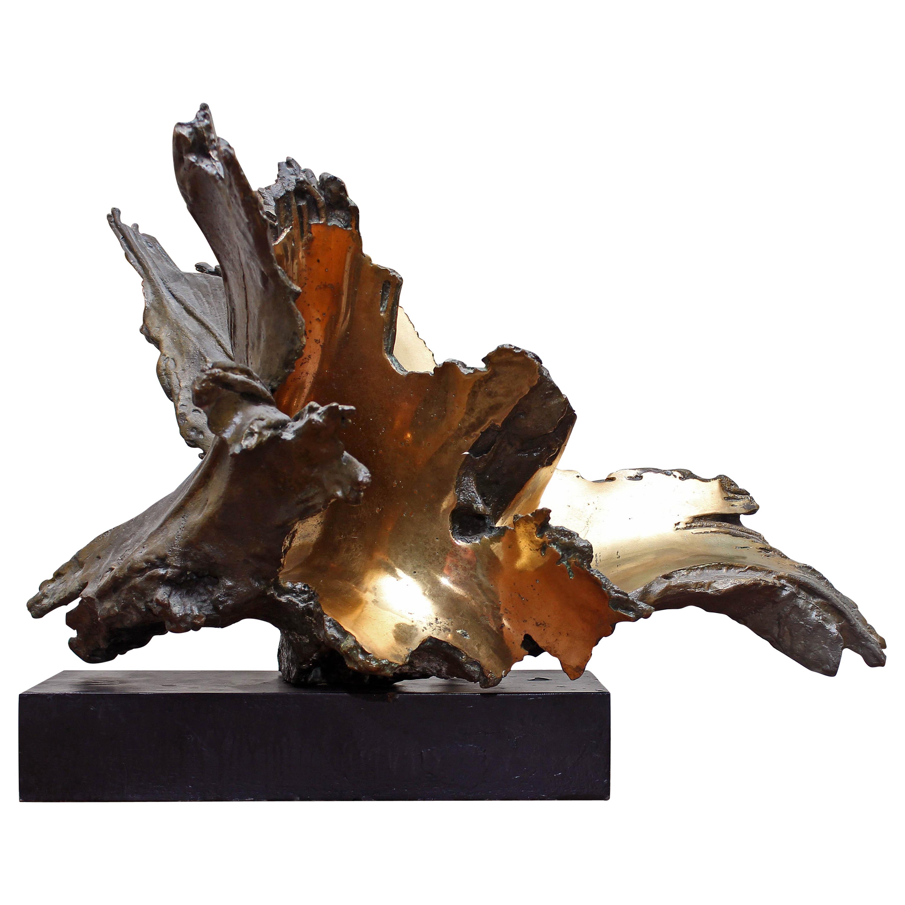 Francesco Somaini Abstract Sculpture – Bronzeskulptur „Furnace Flowers“ aus Bronze  