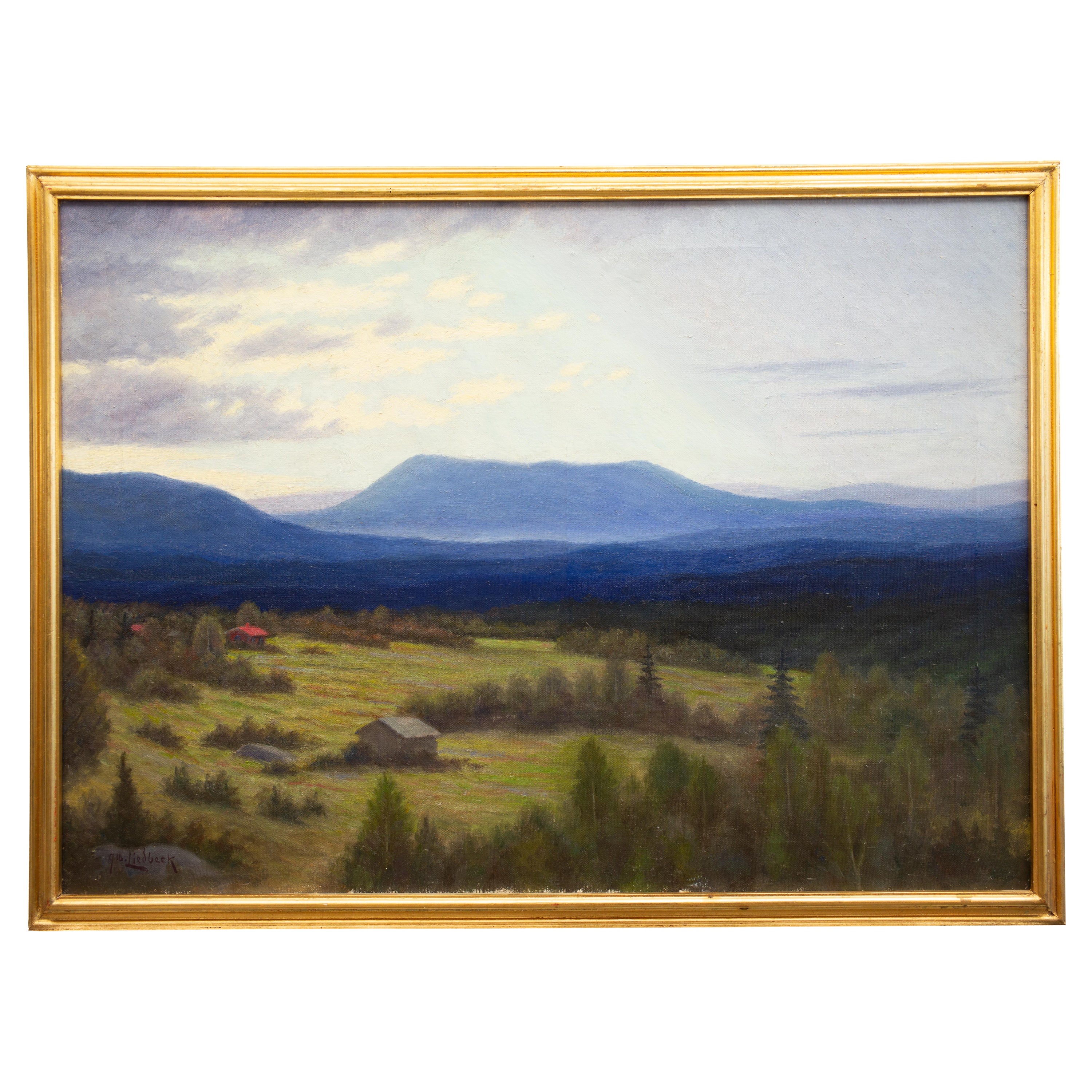 Albert Liedbeck (1881 - 1955) Schweden

Landschaft mit blauen Bergen

Öl auf Leinwand
Maße der Leinwand 22,04 x 30,70 Zoll (56 x 78 cm)
Rahmen 24,40 x 31,67 Zoll (62 x 83 cm)
unterzeichnet Alb. Liedbeck 

Carl Albert Liedbeck, wurde 1881 in
