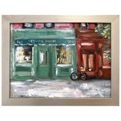 "Vesuvio Bakery" Oil Painting of a Plein Air Street Scene from West Village NYC