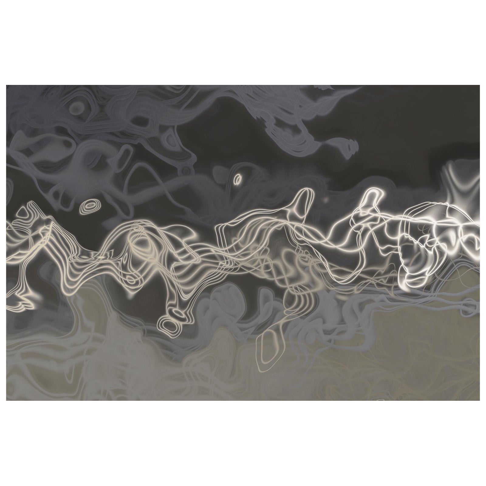 Poème de la Terre2-  Impression d'art abstraite en édition limitée signée, grand format contemporain, gris