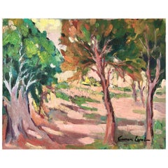Spanish landscape oil on canvas painting