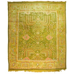 Antique Turkish Oushak Rug with Exotic Willow Tree Design