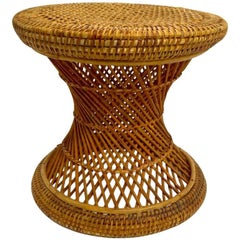 Wicker Bamboo Stools