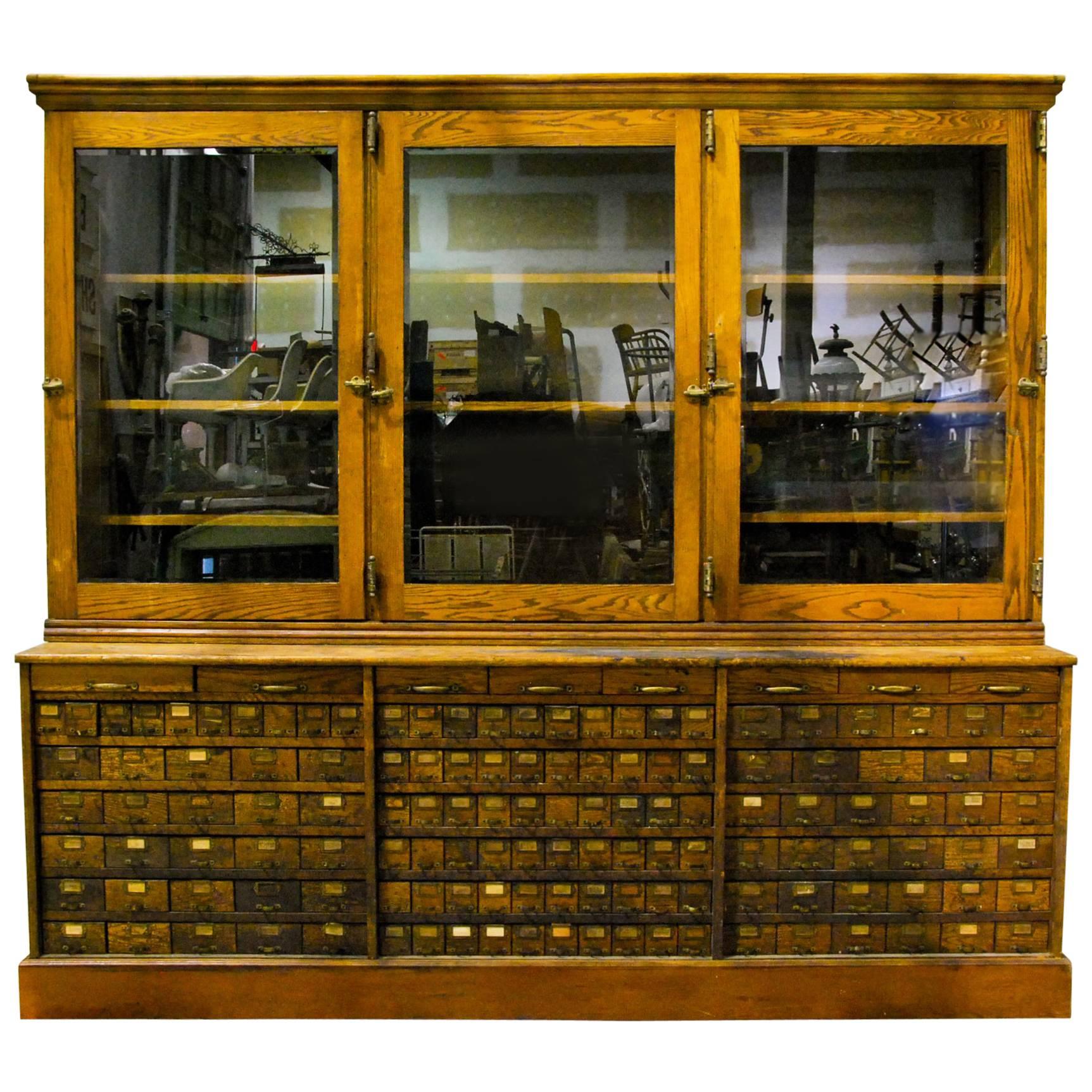 1920 Mercantile Merchandising Store Display Apothecary Hardware Cabinet