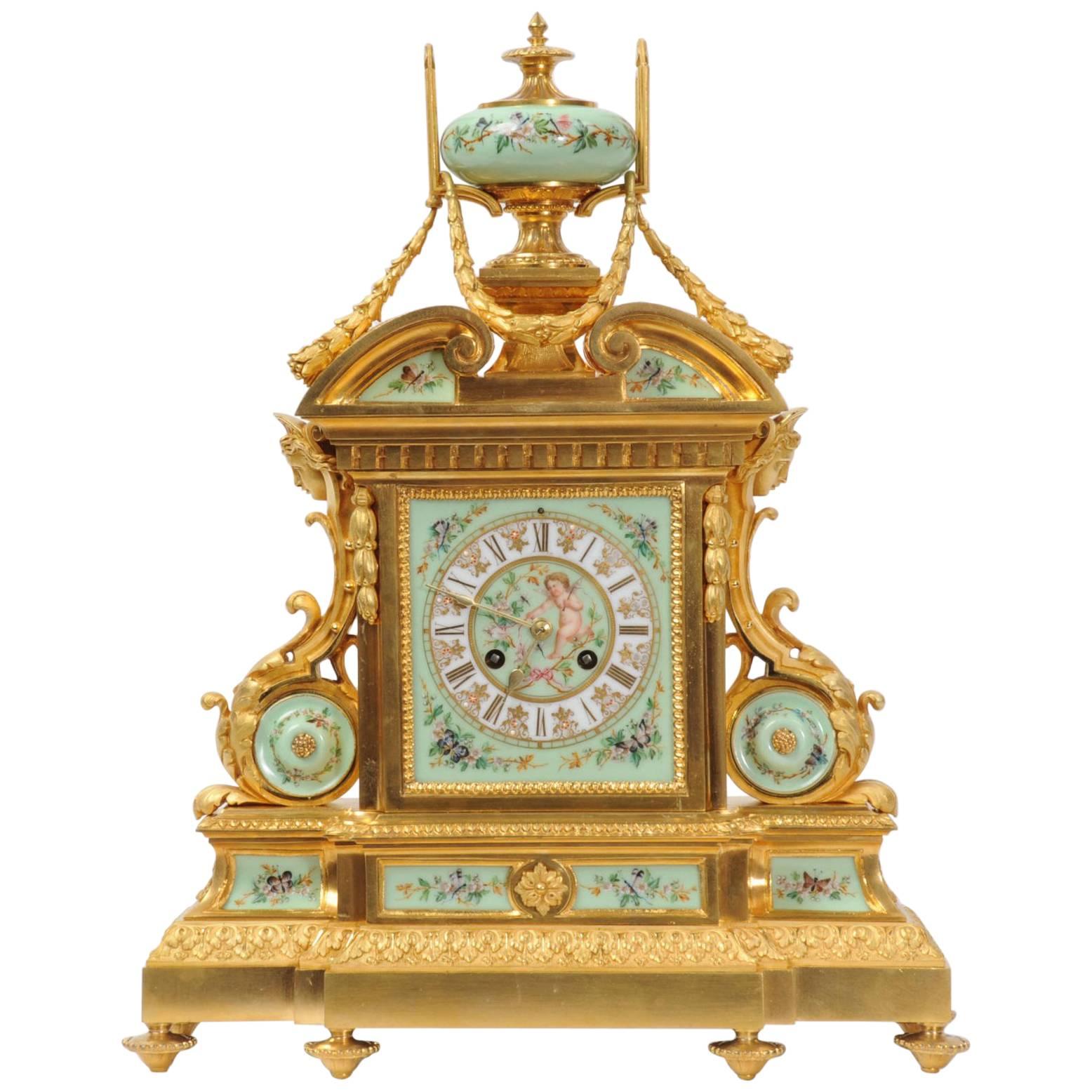 Large and Magnificent Ormolu and Sèvres Porcelain Clock by Achille Brocot
