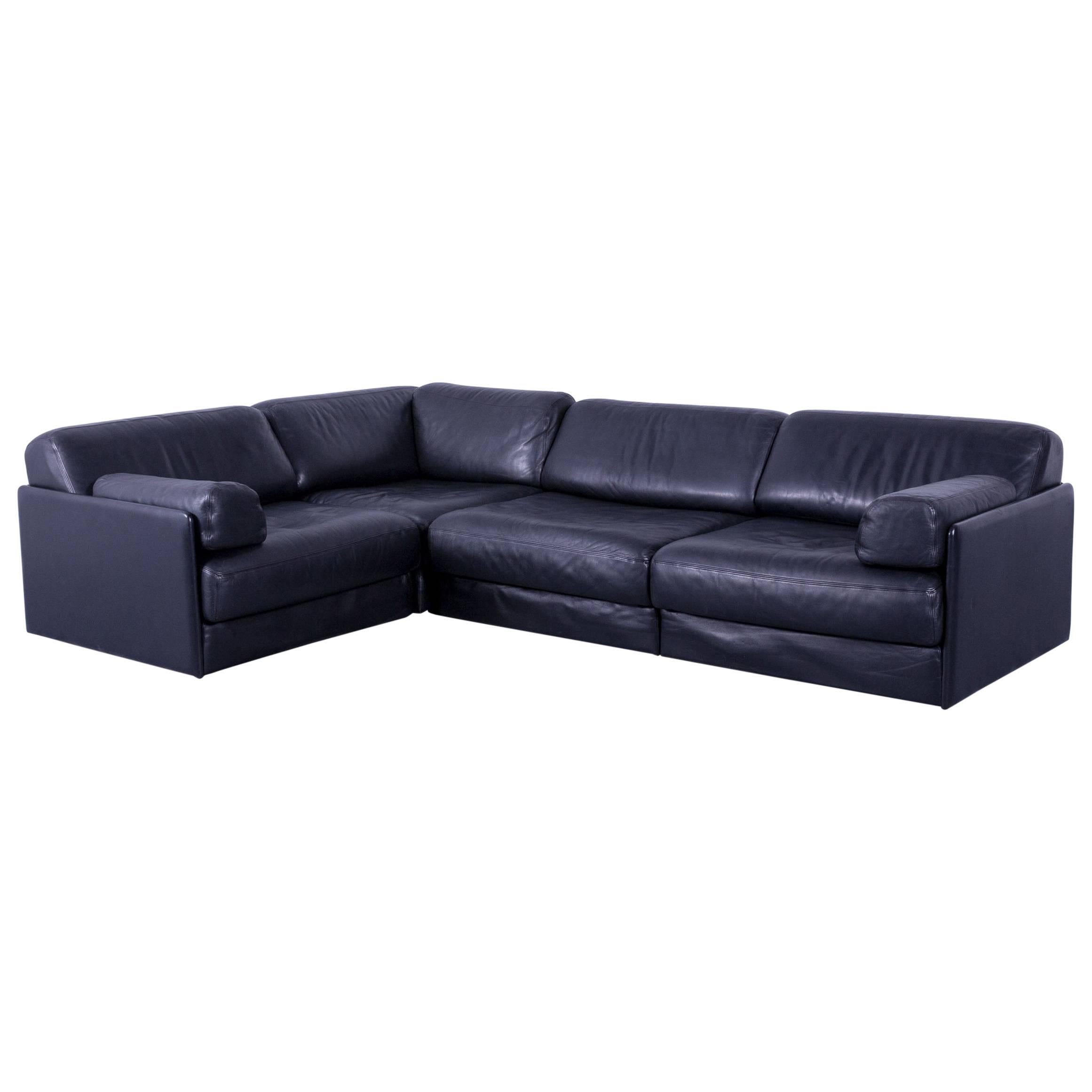 De Sede DS 76 Designer Corner Sofa Black Leather Sleeping Function Bed