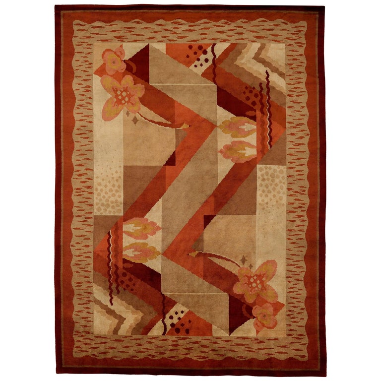 French Art Deco Rug For Sale at 1stdibs