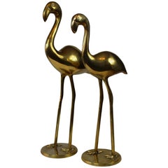 Decorative Italian Flamingos Hollywood Regency in Brass, 1960s