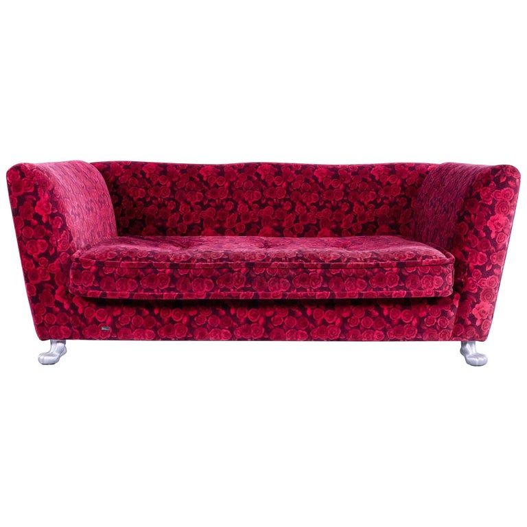 Bretz Monster Sofa Red Fabric Three-Seat Couch Rose ...
