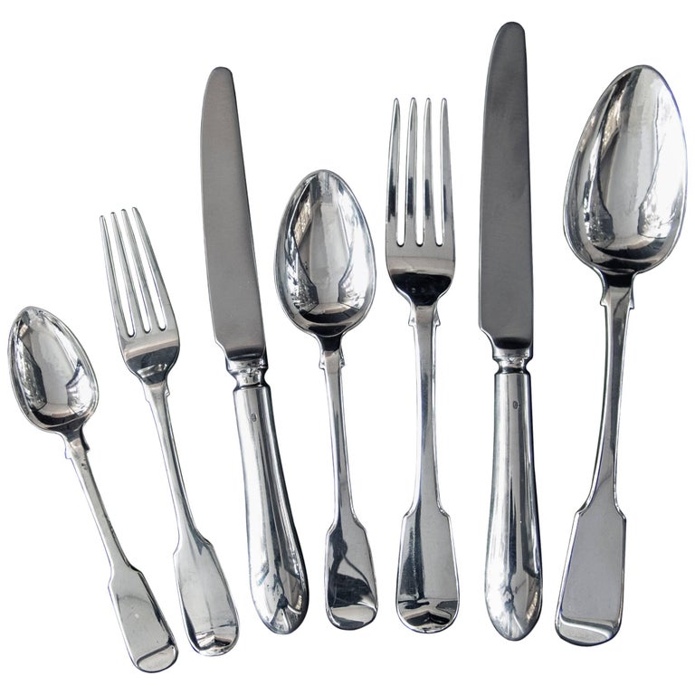 Good Antique 19th Century English Sterling Silver Fiddle Pattern