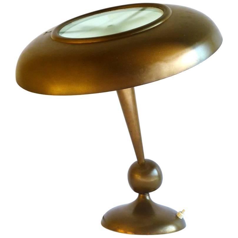 Oscar Torlasco by Lumi Italian Design Midcentury 1950s Brass Table Lamp