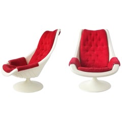 Pair of 'Swedfurn' Swivel Lounge Chair, 1970s, Sweden