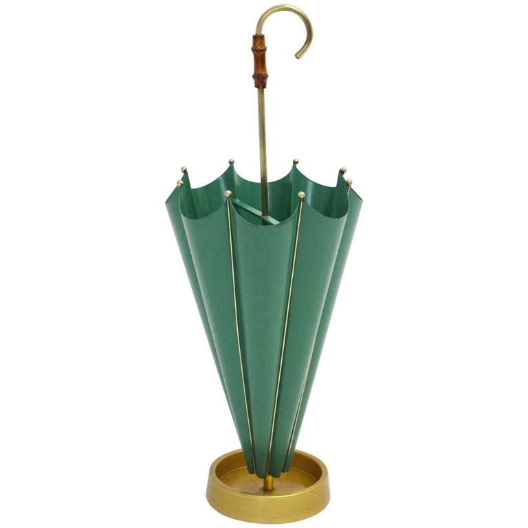Green Mid Century Modern Vintage Umbrella Stand, 1950s, Italy at