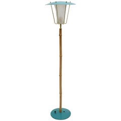 Bamboo Brass Mid Century Modern Floor Lamp No 2081 Karla Kalmar c 1960 Vienna