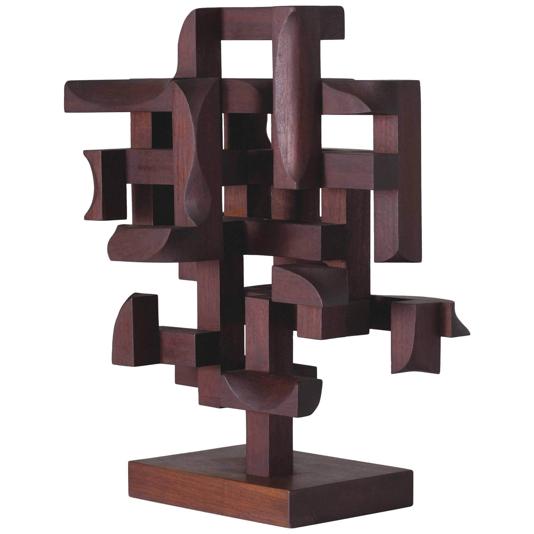 Mario Dal Fabbro, "Construction N. 5" Wood Sculpture, United States, 1970