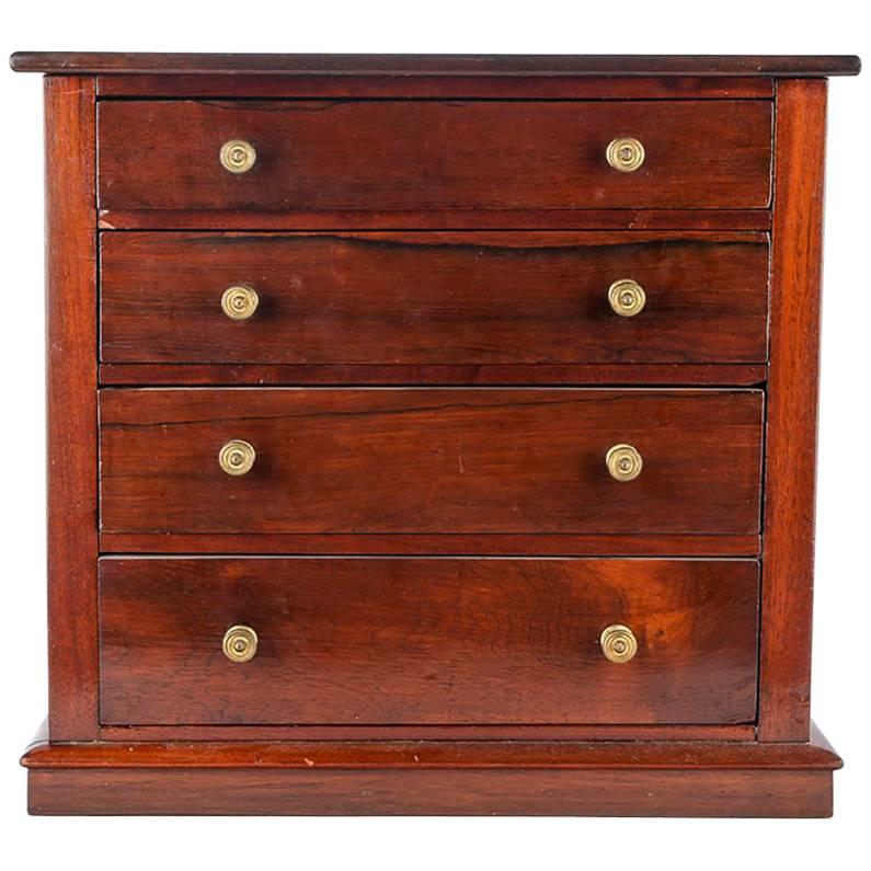 Antique Mahogany Tabletop Chest of Drawers, Salesman's Sample