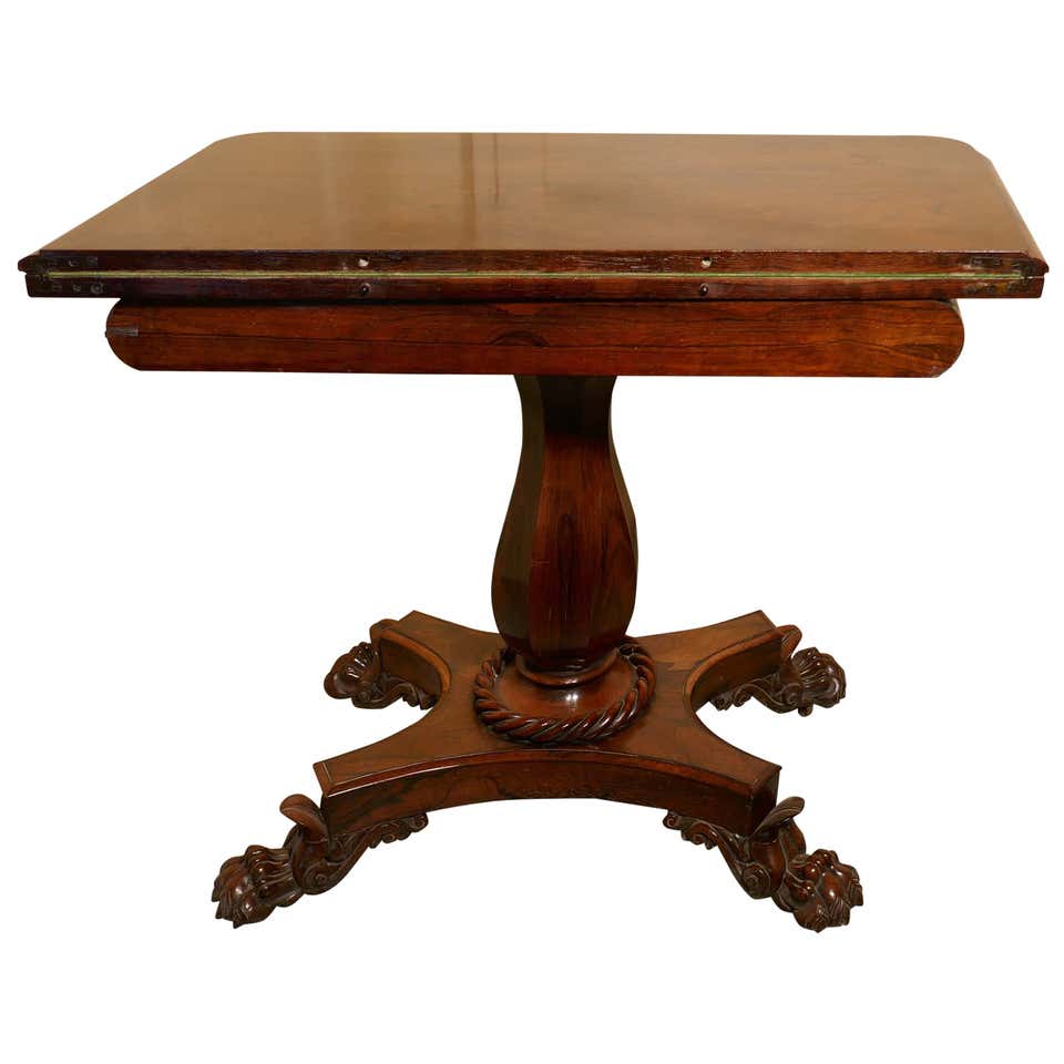 Victorian circa 1860 Burr Walnut Folding Card or Tea Table at 1stDibs ...
