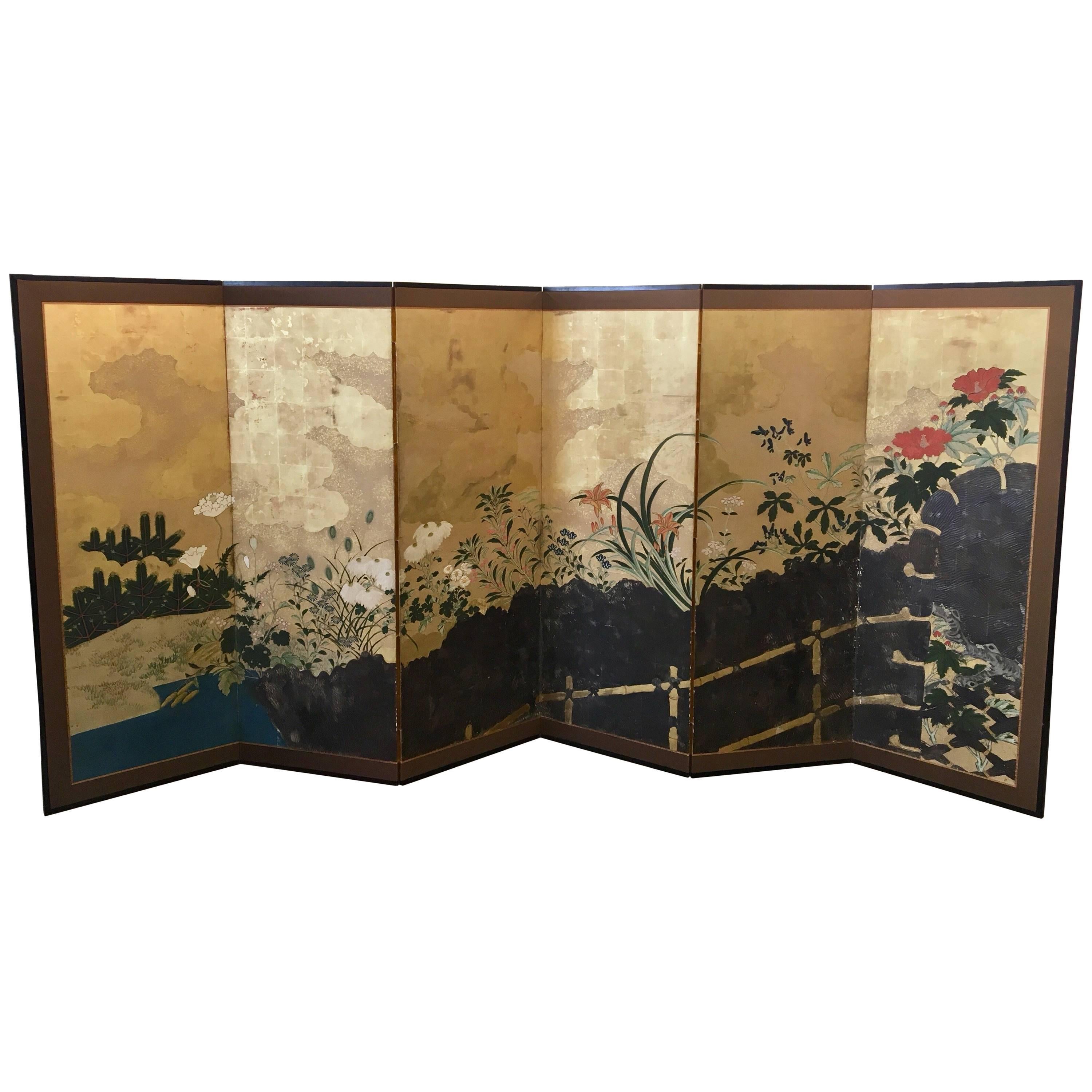19th Century Six-Panel Screen For Sale
