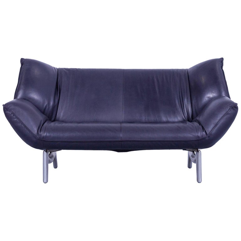 Leolux Tango Designer Leather Sofa Grey Violet Black Two Seat Couch Leolux Tango Designer Leather Sofa Grey Violet Black Two Seat Couch Function For