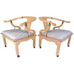 Set of Midcentury Chinoiserie Style Lounge Chairs by Century Chair Company
