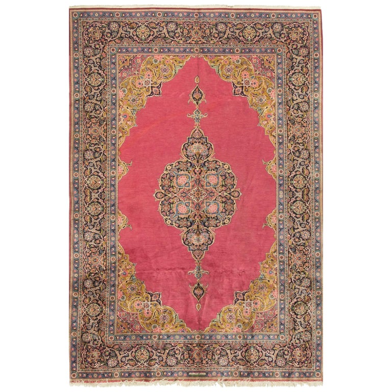 Antique Persian Kashan Rug For Sale at 1stDibs