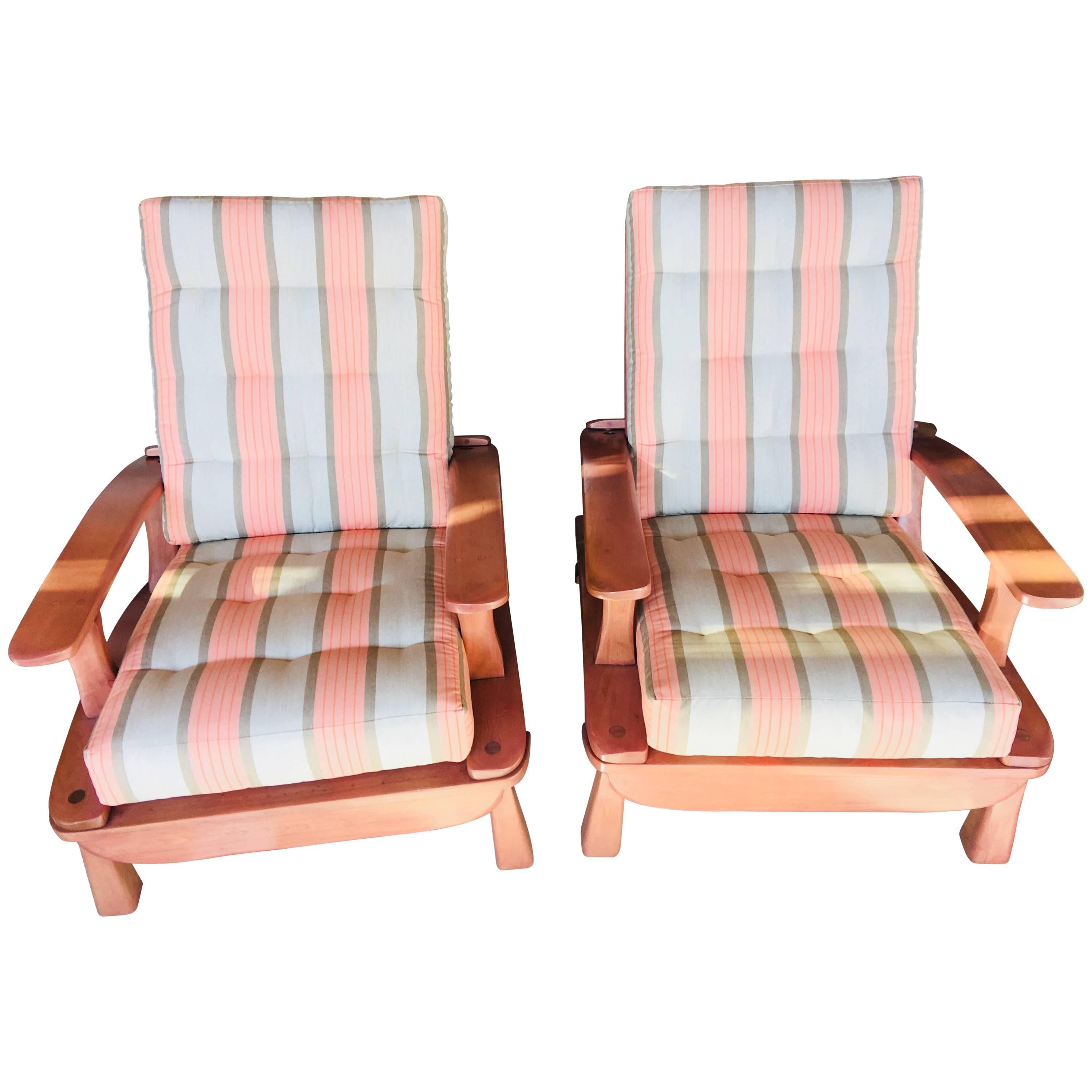 Pair of Custom Midcentury Maple Folding Chairs