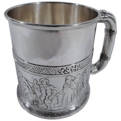 Antique Gorham Sterling Silver Baby Cup with Exotic Frieze