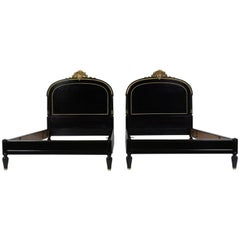 Pair of 19th Century Louis XVI-Style Twin Extra Large Bed Frames