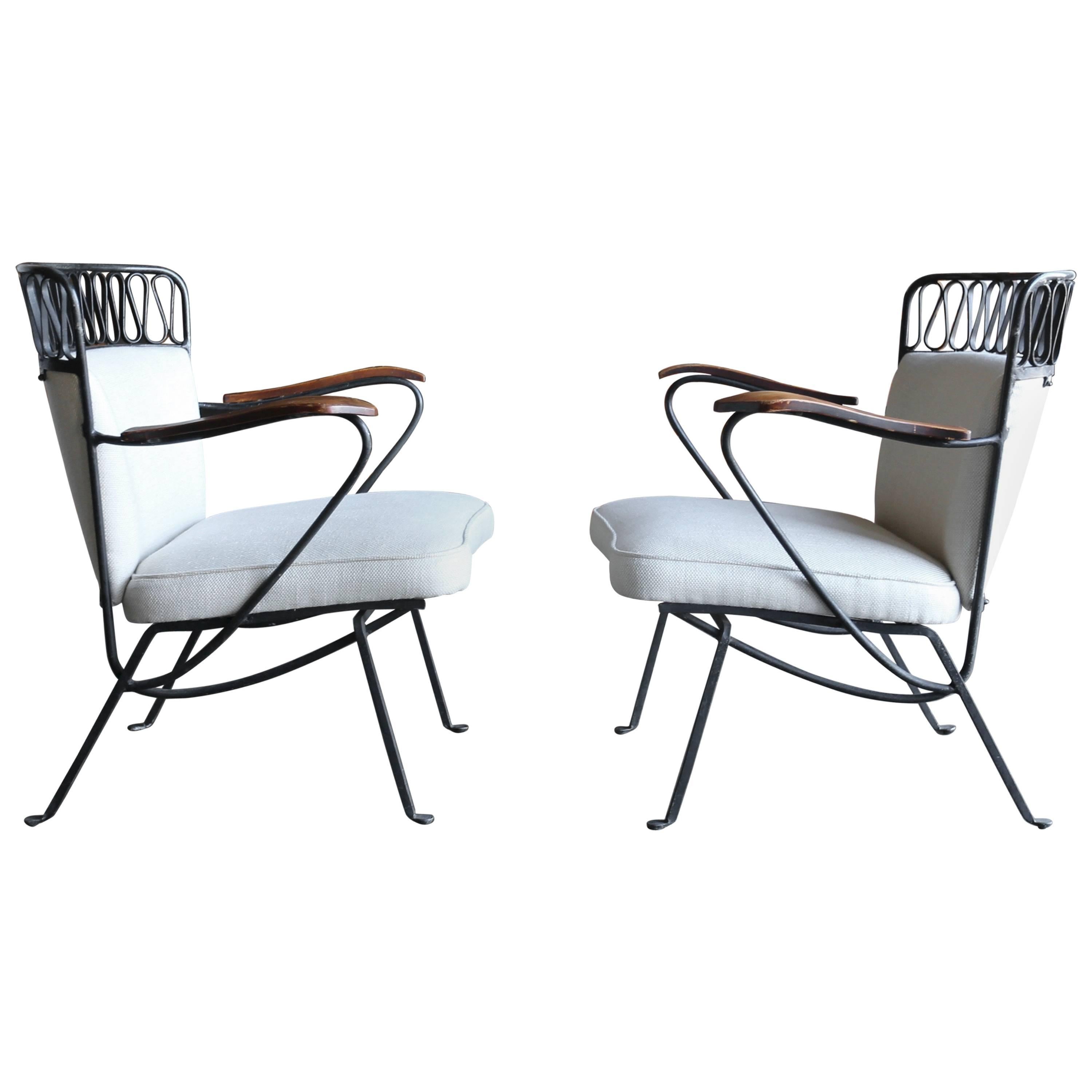 Rare Pair of "Ribbon" Lounge Chairs Maurizio Tempestini for Salterini