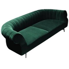 Contempo Curved Back Sofa, Luxury Velvet Upholstery by Maurizio Manzoni