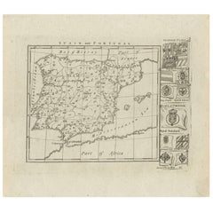 Antique Map of Spain and Portugal, circa 1820