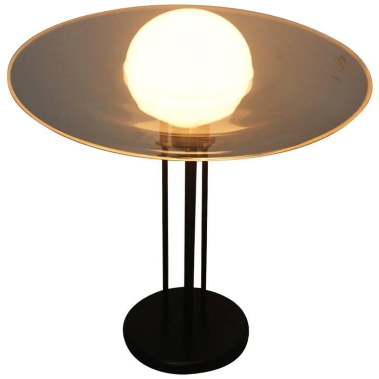 Lino Tagliapietra Table Lamp Saturno Effetre International Murano Glass Black 