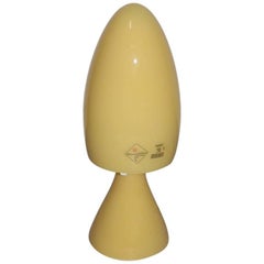 Retro Small Table Lamp Barovier & Toso Murano Art Glass Yellow Color