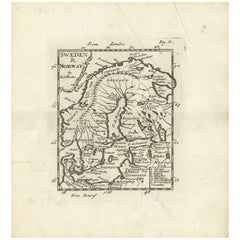 Antique Map of Sweden and Norway by R. Morden, circa 1699