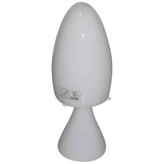 Small Table Lamp Barovier & Toso Murano Art Glass White Color