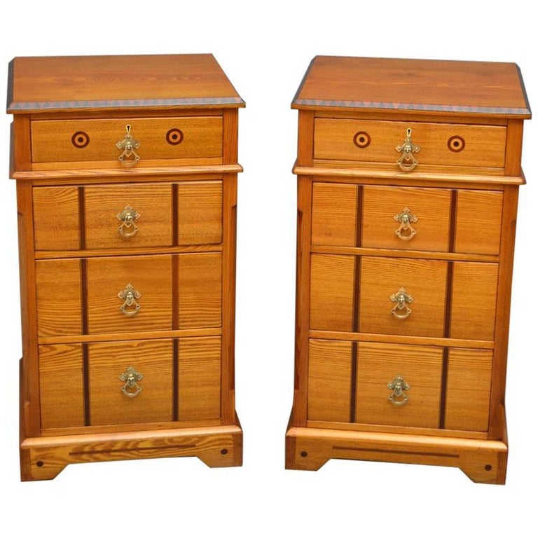 Pair of Ash Bedside Tables, Italy, 1950s For Sale at 1stdibs