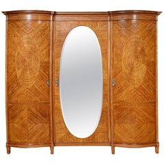 Late 19th Century Satinwood Sheraton Revival Wardrobe