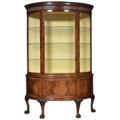 Flame Mahogany Bow Fronted Display Cabinet