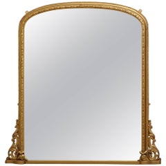 Antique Victorian Gilt Overmatel Mirror