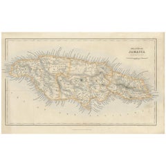 Antique Map of the Island of Jamaica by G.H. Swanston, 1860