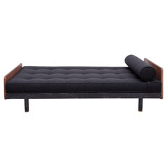 Vintage Jean Prouve Mid-Century Modern Black Metal and Wood Daybed, circa 1950