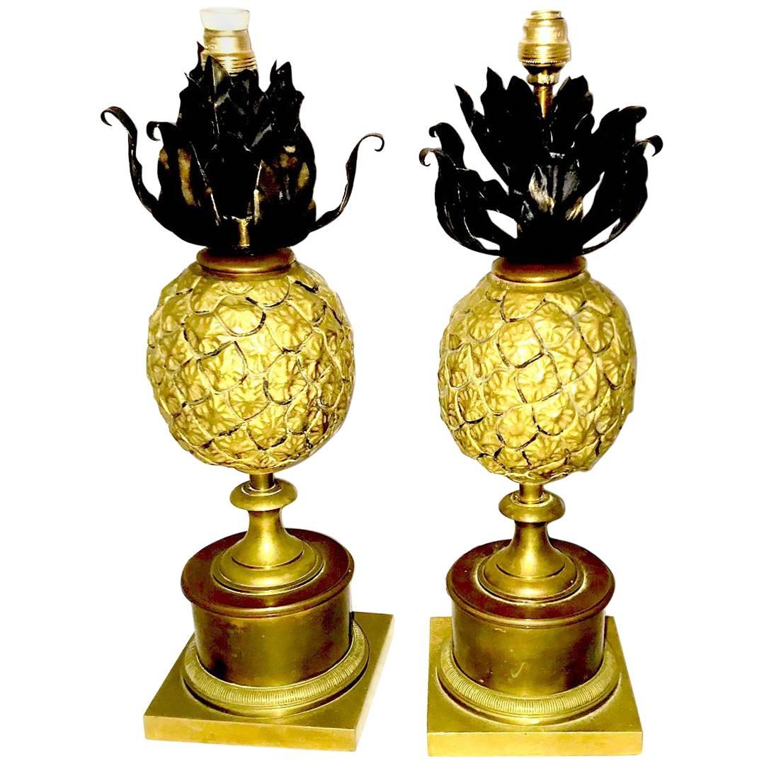 Pair of Table Lamps in Bronze Attributed to A. Jansen, French, 1940s